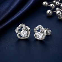 Gitika Twin Heart Elegance Silver Earrings