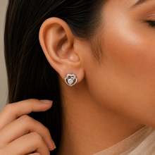 Gitika Twin Heart Elegance Silver Earrings