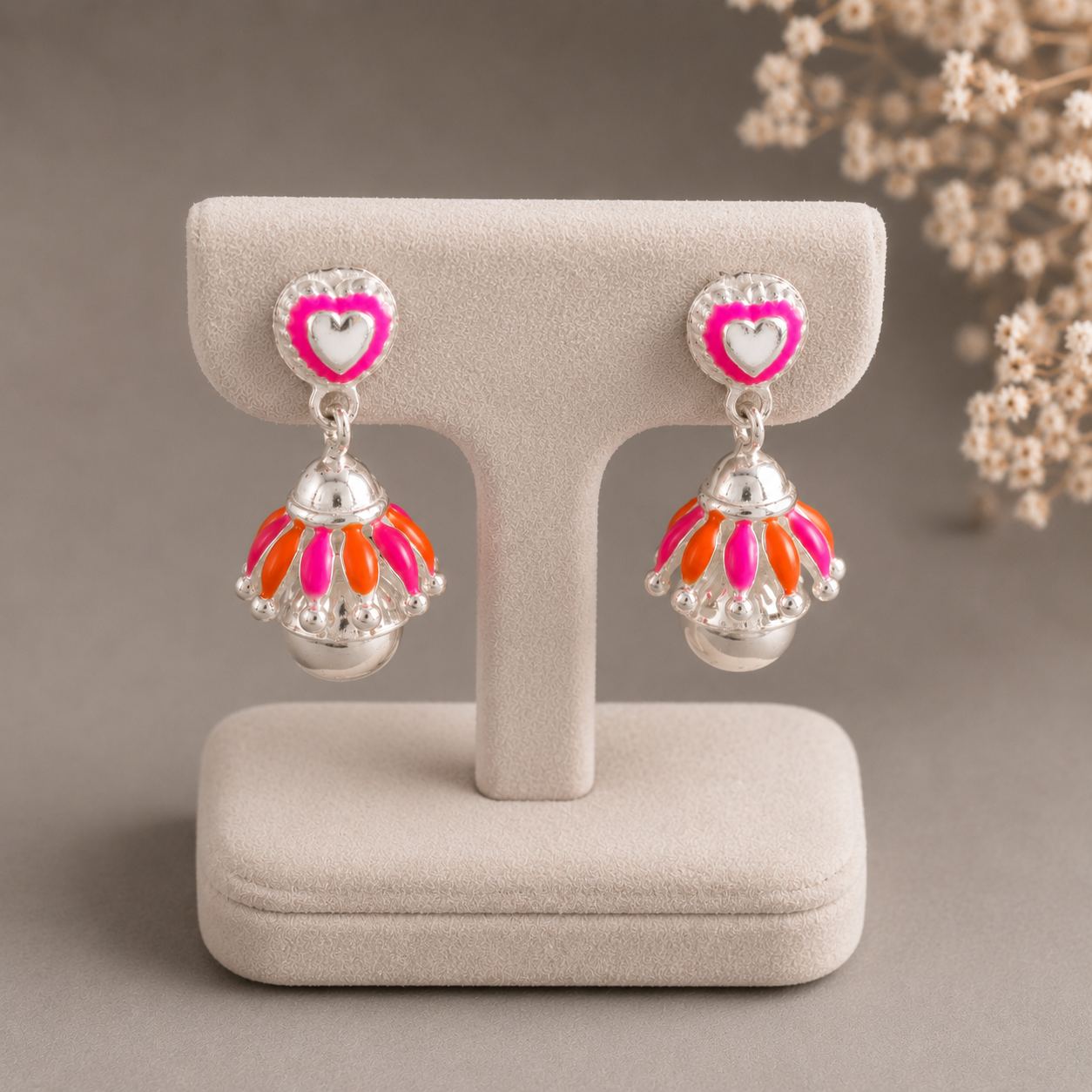 Yogita Color Bloom Silver Earrings