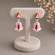 Myra Rosy Peta Silver Earrings