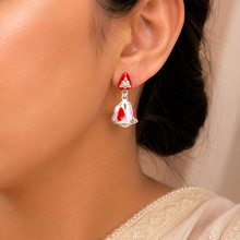 Myra Rosy Peta Silver Earrings