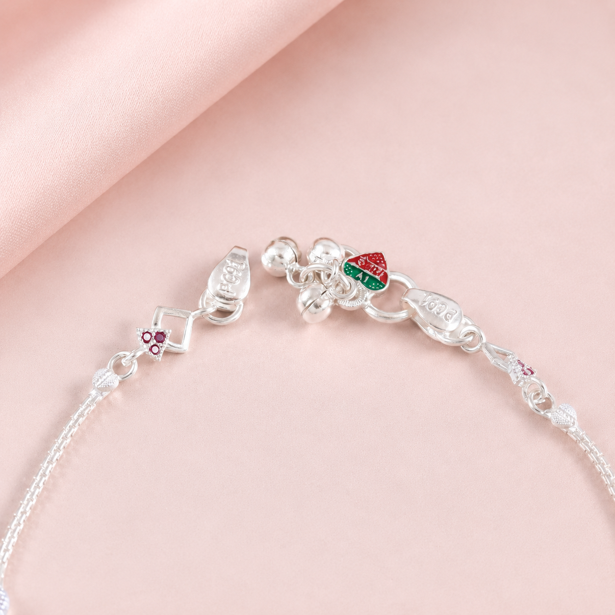 Anika Graceful Charm Silver Anklets