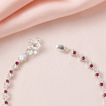 Yashvi Floral Stone Silver Anklets