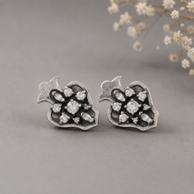Zara Antique Leaf Silver Earrings