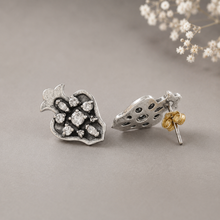 Zara Antique Leaf Silver Earrings