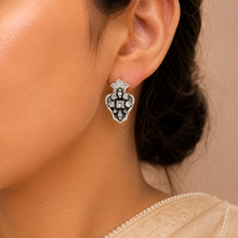 Zara Antique Leaf Silver Earrings