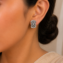 Mahira Antique Floral  Silver Earrings