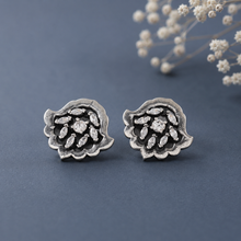 Aarna Floral Swirl Silver Earrings