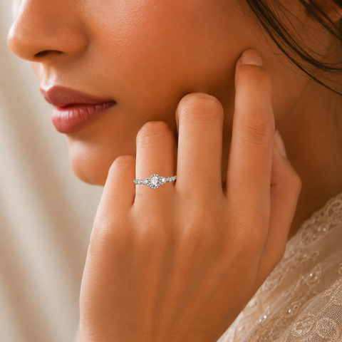 Nyra Minimal Oval Glow Silver Ring