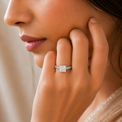 Zoya Luxe Square Silver Ring