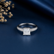 Trisha Subtle Square Glow Silver Ring