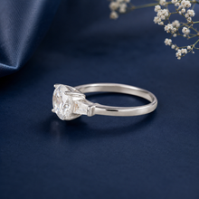 Brilliant Round Charm Silver Ring