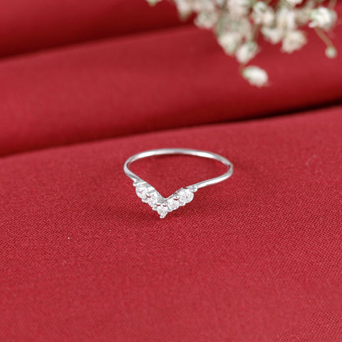 Kiara V Shape Elegance Silver Ring