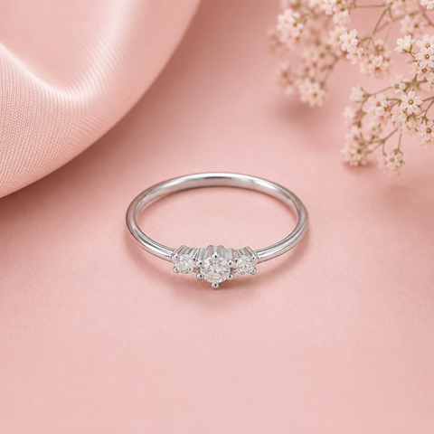 Kavya Triple Shine Silver Ring