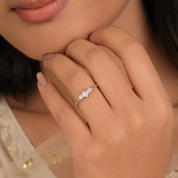 Kavya Triple Shine Silver Ring