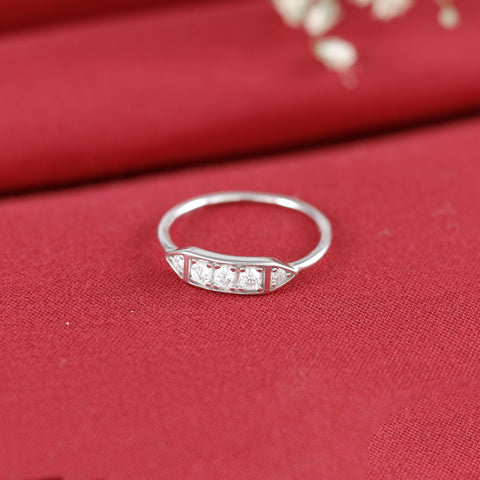 Diya Graceful Bar Shine Silver Ring