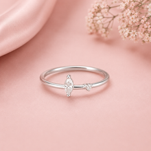 Marquise Stone Charm Silver Ring