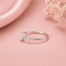 Marquise Stone Charm Silver Ring