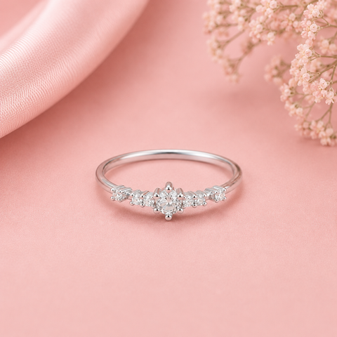 Neelam Chic Curve Silver Ring
