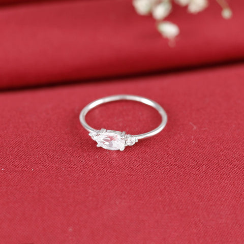 Nandini Shine Oval Silver Ring