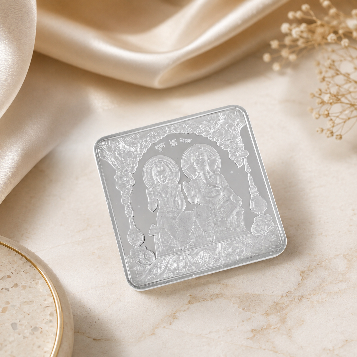 Divine Lakshmi Ganesha 50Gm Silver Coin
