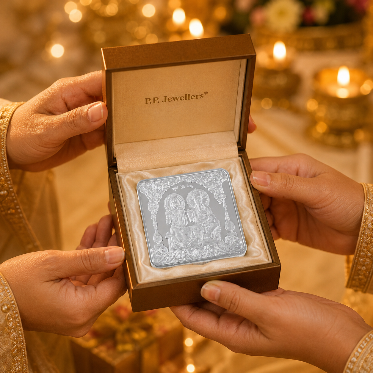 Divine Lakshmi Ganesha 50Gm Silver Coin