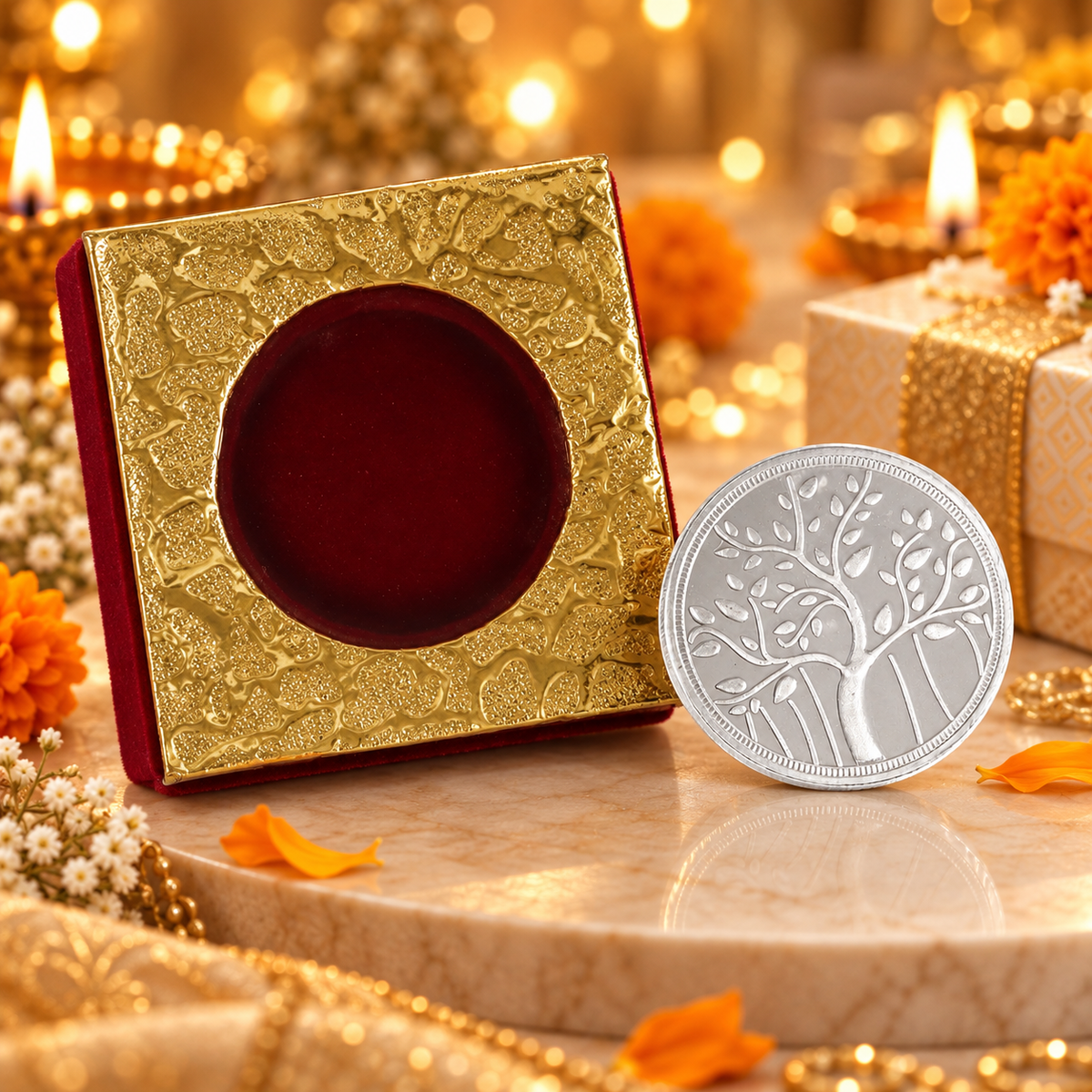 Minimal Leaf 20Gm Silver Coin