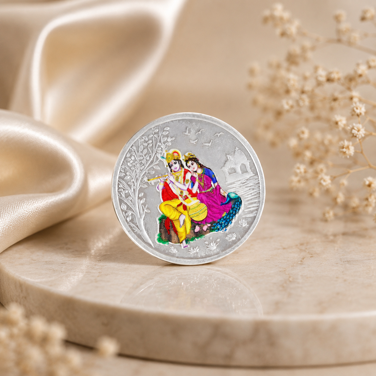 Radha Krishna 10Gm Silver Coin