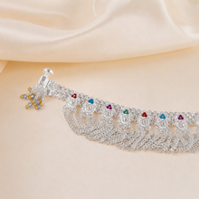 Shakti Rangrez Meenakari Silver Anklets