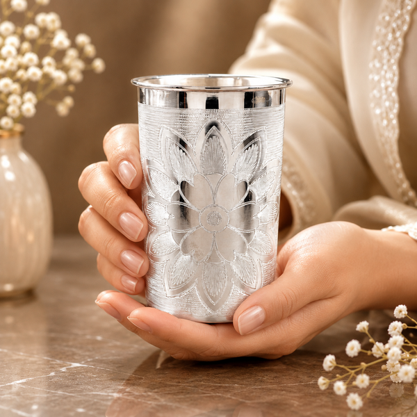 Minimal Texture Silver Glass