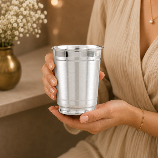 Minimal Line Silver Glass