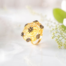 Vanyika Floral Enamel Gold Ring