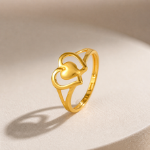 Prisha Double Heart Gold Ring