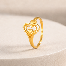 Shreya Triple Layers Heart Gold Ring