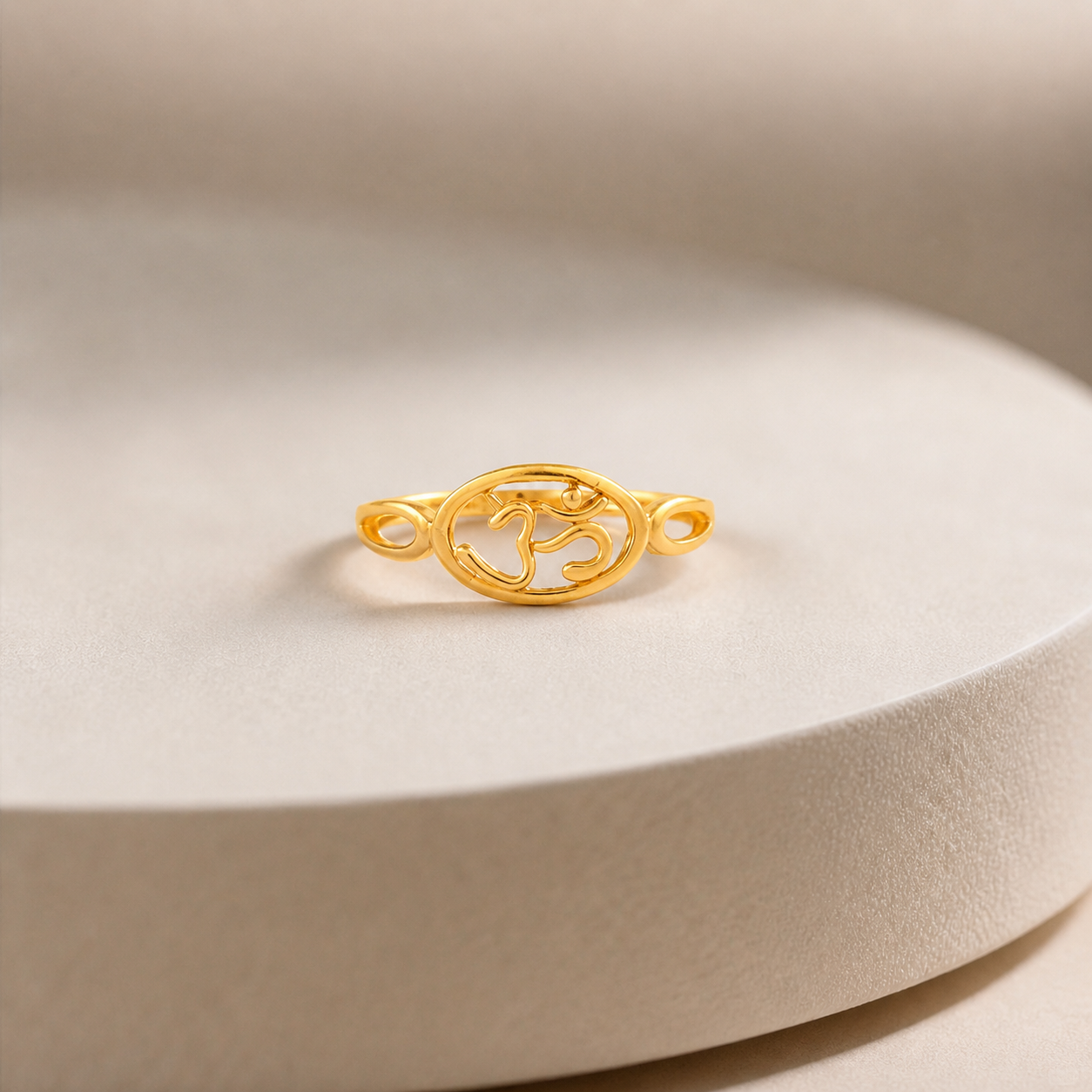 Aarohi Divine Om Heart Gold Ring