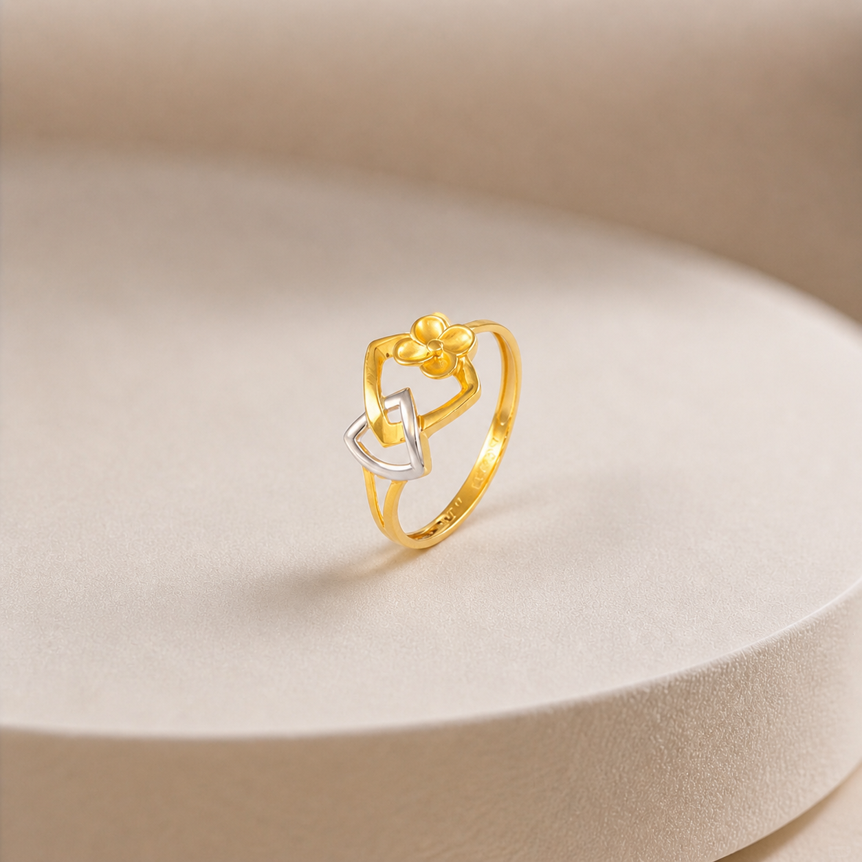 Tanya Elegant Dual Tone Gold Ring