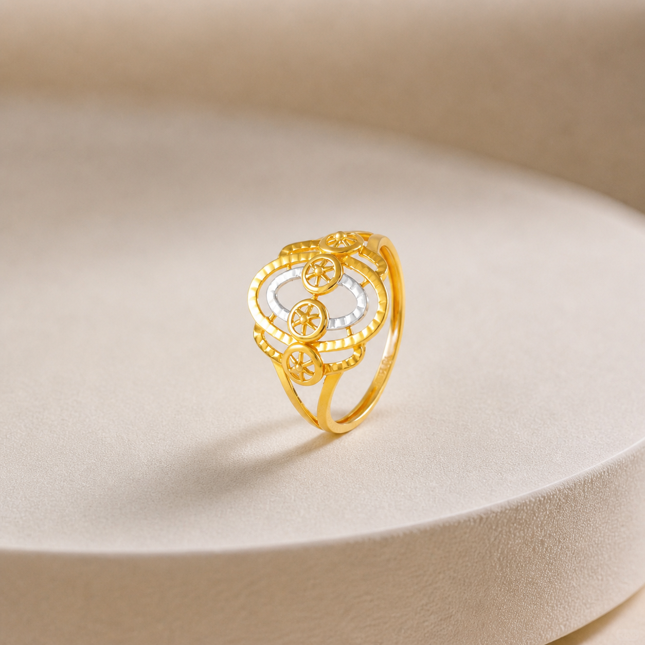 Yamini Orbit Charm Gold Ring