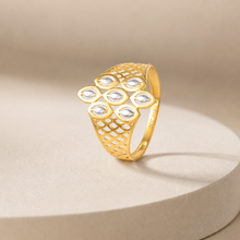 Zareen Lattice Bloom Gold Ring