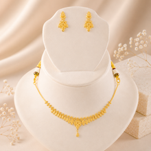 Kiara Leaf Charm Gold Necklace Set