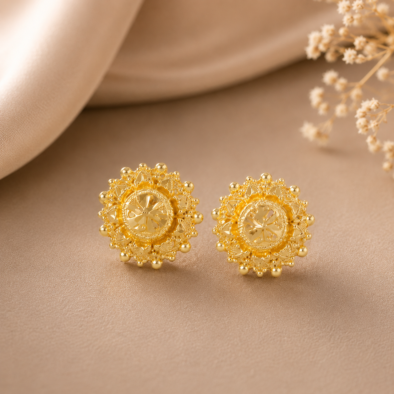 Kashish Heritage Bloom Gold Earrings