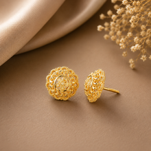 Anvika Heritage Spiral Blossom Gold Earrings