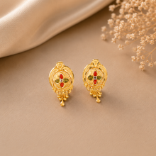 Meenakari Drop Gold Earrings