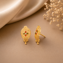 Meenakari Drop Gold Earrings