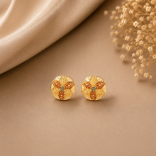 Navya Heritage Floral Star Gold Earrings