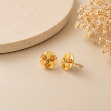 Navya Heritage Floral Star Gold Earrings