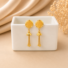 Ishani Round Top with Jhumki Tassels Gold Earrings