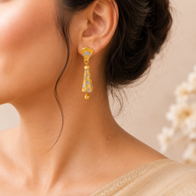 Prisha Silver-Gold Fusion Gold Earrings