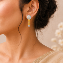 Shivina Dual-Tone Leaf Gold Earrings