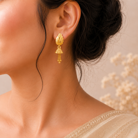 Aarohi Bell Gold Earrings