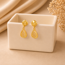 Aabha Teardrop Cutwork Gold Earrings